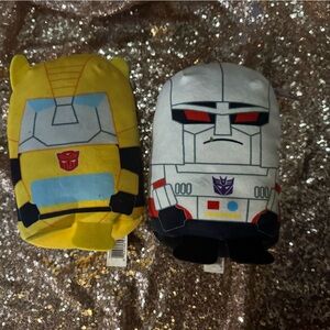 Bumblebee and Megatron 8” plush set NWT